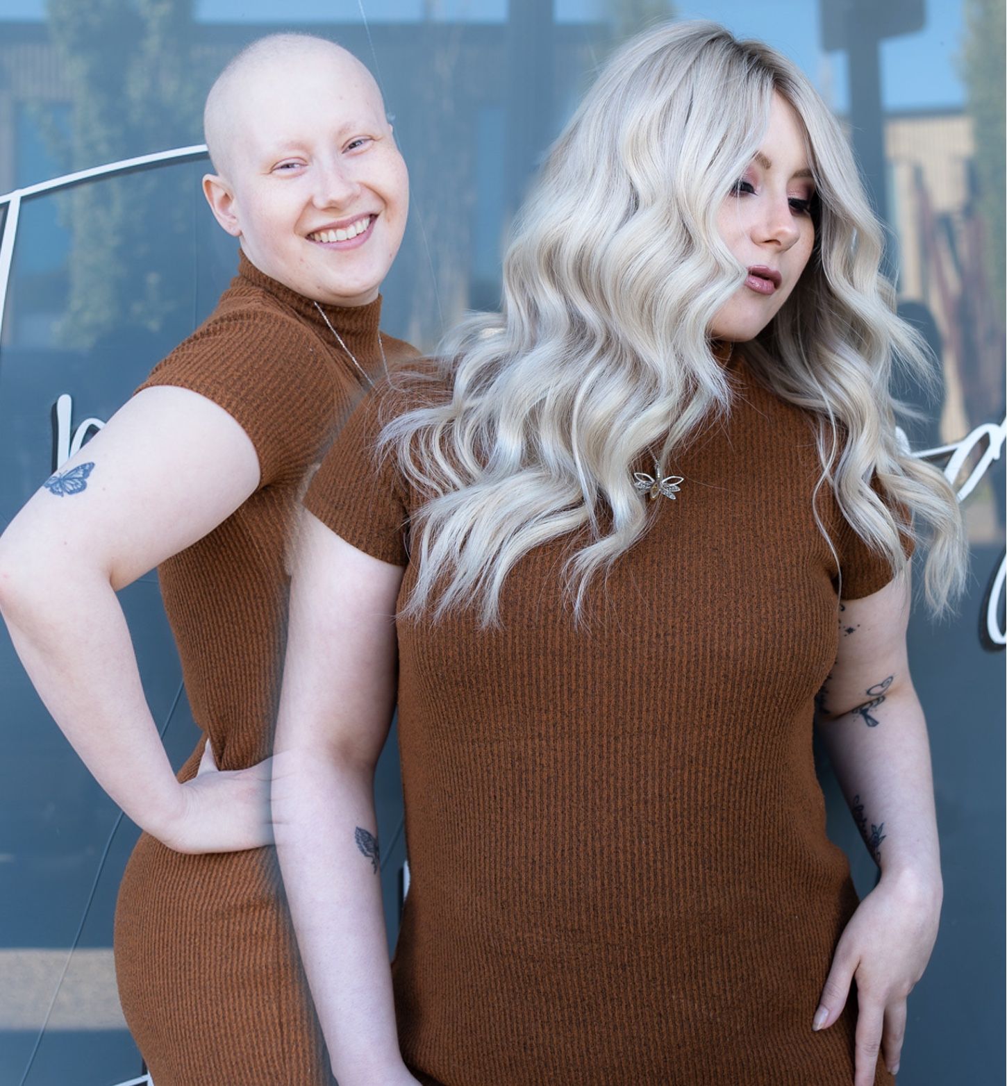 Hair loss client before and after her install